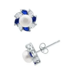 Best deal ⌛ Giani Bernini Freshwater Pearl (5mm), Lab-Created Blue Sapphire (1/3 Ct. T.w.), & Cubic Zirconia Halo Stud Earrings In Sterling Silver, Created For Macy's ✔️ -Giani Bernini Shop unnamed file 2248