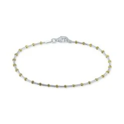 Wholesale ๐ Giani Bernini Beaded Snake Chain Bracelet In Sterling Silver & 18k Gold-Plate, Created For Macy's ๐