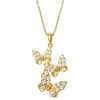 Promo ✨ Giani Bernini Cubic Zirconia Three Butterfly Pendant Necklace In Gold-Plated Sterling Silver, 18 + 2 Extender, Created For Macy's ✨