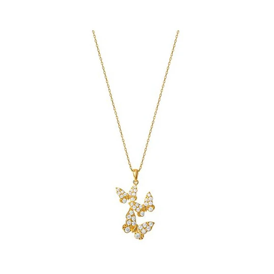Promo ✨ Giani Bernini Cubic Zirconia Three Butterfly Pendant Necklace In Gold-Plated Sterling Silver, 18 + 2 Extender, Created For Macy's ✨ 3 Promo ✨ Giani Bernini Cubic Zirconia Three Butterfly Pendant Necklace In Gold-Plated Sterling Silver, 18 + 2 Extender, Created For Macy's ✨ - Image 3