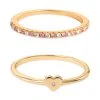 Wholesale ✔️ Giani Bernini 2-Pc. Set Pink & White Cubic Zirconia Heart Stack Rings In Gold-Plated Sterling Silver, Created For Macy's 🛒
