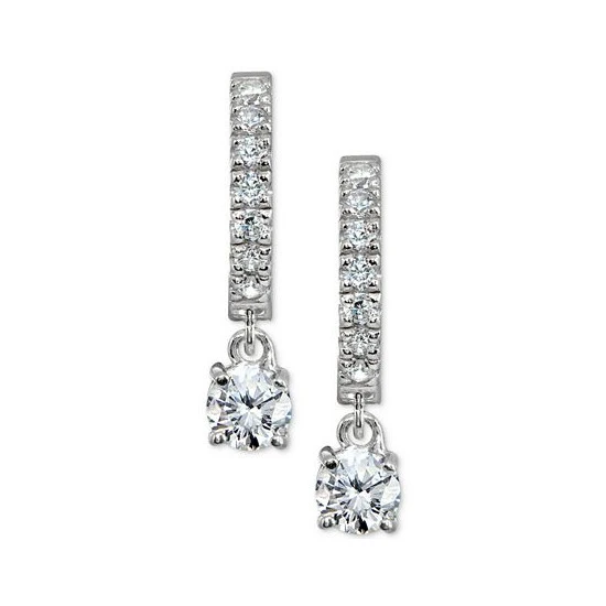 Brand new ✔️ Giani Bernini Cubic Zirconia Dangle Drop Huggie Hoop Earring In Sterling Silver Or 18k Gold Over Silver (Also Available In Lab Created Opal) Lt Green/silver 👍 3 Brand new ✔️ Giani Bernini Cubic Zirconia Dangle Drop Huggie Hoop Earring In Sterling Silver Or 18k Gold Over Silver (Also Available In Lab Created Opal) Lt Green/silver 👍 - Image 3