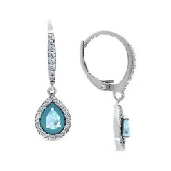 Best Sale 🎉 Giani Bernini Blue Topaz (1/3 Ct. T.w.), Cubic Zirconia, & Enamel Pear Dangle Hoop Earrings In Sterling Silver (Also In Lab-Created Opal & Amethyst), Created For Macy's Opal/blue ✨ -Giani Bernini Shop unnamed file 2291