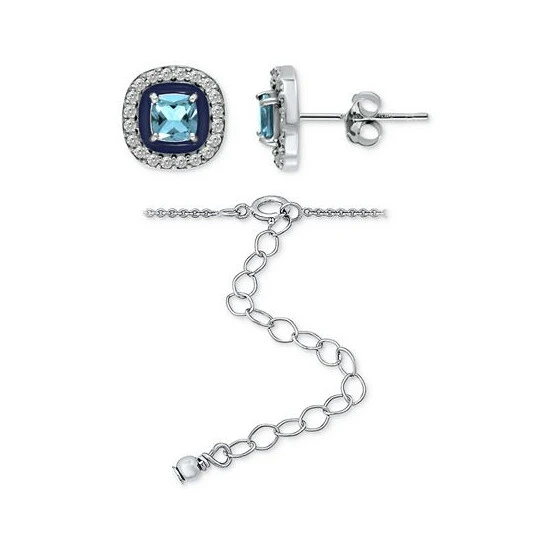 Best Pirce ⌛ Giani Bernini 2-Pc. Set Blue Topaz (1/2 Ct. T.w.), Cubic Zirconia & Enamel Pendant Necklace & Matching Stud Earrings (Also In Lab-Created Opal, Green Quartz, & Amethyst), Created For Macy's Opal/blue 🎁 3 Best Pirce ⌛ Giani Bernini 2-Pc. Set Blue Topaz (1/2 Ct. T.w.), Cubic Zirconia & Enamel Pendant Necklace & Matching Stud Earrings (Also In Lab-Created Opal, Green Quartz, & Amethyst), Created For Macy's Opal/blue 🎁 - Image 3