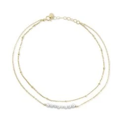 Cheapest 💯 Giani Bernini Cultured Freshwater Pearl (3-4mm) Layered Ankle Bracelet, Created For Macy's Gold Over Silver 🔥