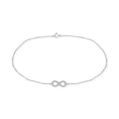 Cheapest ⭐ Giani Bernini Cubic Zirconia Infinity Ankle Bracelet In Sterling Silver, Created For Macy's 🔔