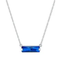 Budget ๐ฏ Giani Bernini Crystal Rectangle Solitaire 18 Pendant Necklace In Sterling Silver, Created For Macy's Black ๐