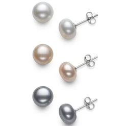Best reviews of โ๏ธ Giani Bernini 3-Pc. Set White, Pink, Gray Cultured Freshwater Pearl (6-7mm) Stud Earrings In Sterling Silver, Created For Macy's ๐งจ