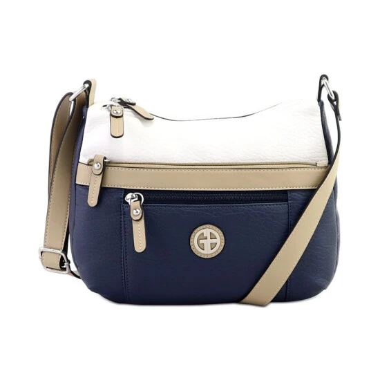 Hot Sale ⌛ Giani Bernini Colorblock Pebble Hobo, Created For Macy's Wht/oatmeal/nvy ⭐ 1 Hot Sale ⌛ Giani Bernini Colorblock Pebble Hobo, Created For Macy's Wht/oatmeal/nvy ⭐