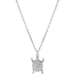 Flash Sale ๐คฉ Giani Bernini Cubic Zirconia Turtle Pendant Necklace In Sterling Silver, 16 + 2 Extender, Created For Macy's ๐