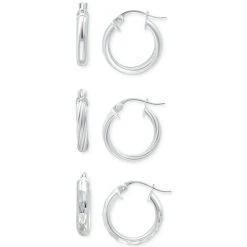 Wholesale ๐ Giani Bernini 3-Pc. Set Small Hoop Earrings In Sterling Silver, 0.625, Created For Macy's ๐
