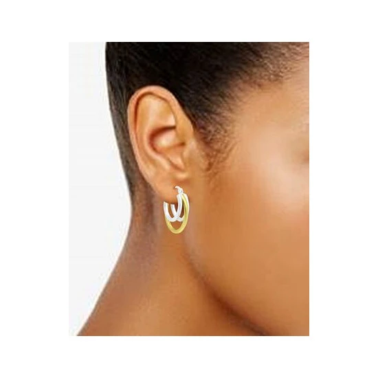 Cheap ⌛ Giani Bernini Small Two-Tone Triple Hoop Earrings, 20mm, Created For Macy's 18k Gold Over Sterling Silver ✨ 2 Cheap ⌛ Giani Bernini Small Two-Tone Triple Hoop Earrings, 20mm, Created For Macy's 18k Gold Over Sterling Silver ✨ - Image 2