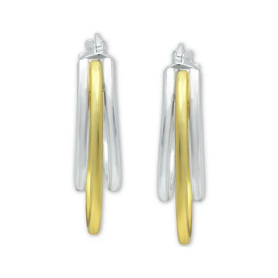 Cheap ⌛ Giani Bernini Small Two-Tone Triple Hoop Earrings, 20mm, Created For Macy's 18k Gold Over Sterling Silver ✨ 3 Cheap ⌛ Giani Bernini Small Two-Tone Triple Hoop Earrings, 20mm, Created For Macy's 18k Gold Over Sterling Silver ✨ - Image 3