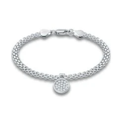 Outlet โ Giani Bernini Cubic Zirconia Disc Charm Bismark Chain Bracelet, Created For Macy's Yellow โจ