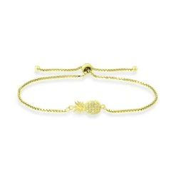 Coupon ✨ Giani Bernini Cubic Zirconia Pineapple Bolo Bracelet In 18k Gold-Plated Sterling Silver, Created For Macy's 18k Over Sterling Silver 🔥