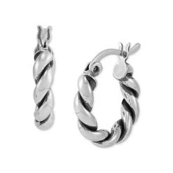 New ⭐ Giani Bernini Oxidized Twist Tube Small Hoop Earrings In Sterling Silver, 15mm , Created For Macy's 😍 -Giani Bernini Shop unnamed file 2403