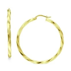 Discount ✨ Giani Bernini Twist Hoop Earrings In 18k Gold-Plated Sterling Silver, Created For Macy's Gold Over Silver ⌛