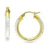 Outlet ❤️ Giani Bernini Small Two-Tone Textured Hoop Earrings In Sterling Silver & 18k Gold-Plate, 3/4, Created For Macy's ✔️