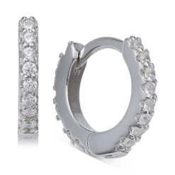 Coupon 🔔 Giani Bernini Extra-Small Cubic Zirconia Huggie Hoop Earrings In Sterling Silver, 0.4, Created For Macy's 💯