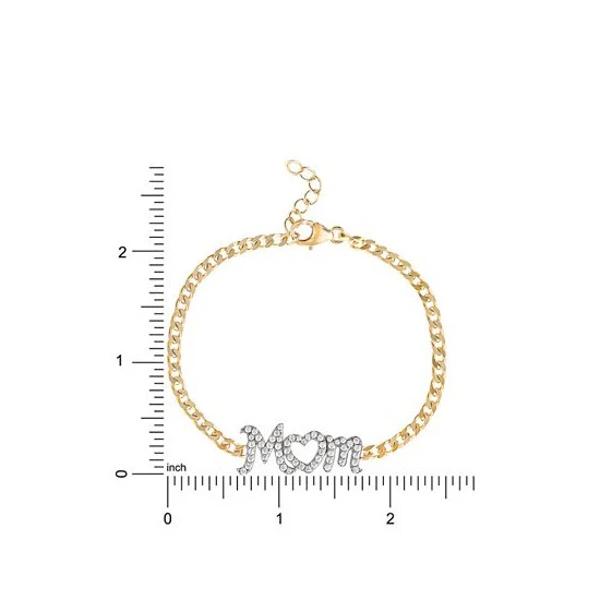 Best deal ๐ Giani Bernini Cubic Zirconia MOM Curb Link Chain Bracelet In 18k Gold-Plated Sterling Silver, Created For Macy's Gold Over Silver โจ 3 Best deal ๐ Giani Bernini Cubic Zirconia MOM Curb Link Chain Bracelet In 18k Gold-Plated Sterling Silver, Created For Macy's Gold Over Silver โจ - Image 3