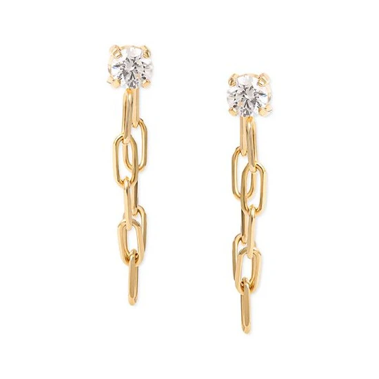 Brand new 😉 Giani Bernini Cubic Zirconia Paperclip Link Front To Back Earrings In 18k Gold-Plated Sterling Silver, Created For Macy's 🔥 3 Brand new 😉 Giani Bernini Cubic Zirconia Paperclip Link Front To Back Earrings In 18k Gold-Plated Sterling Silver, Created For Macy's 🔥 - Image 3
