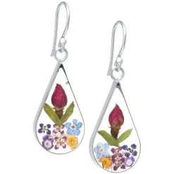 New ๐ฅ Giani Bernini Medium Teardrop Dried Flower Earrings In Sterling Silver. Available In Multi, Blue, Yellow Or Purple ๐งจ