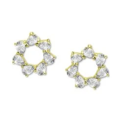 Cheapest ๐ Giani Bernini Cubic Zirconia Pear Circle Stud Earrings, Created For Macy's Gold Over Silver โจ