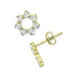 Cheapest 👏 Giani Bernini Cubic Zirconia Pear Circle Stud Earrings, Created For Macy's Gold Over Silver ✨ -Giani Bernini Shop unnamed file 2477