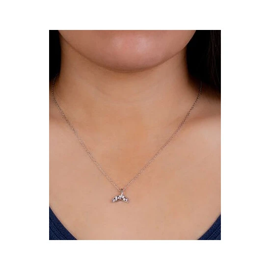 Brand new ⌛ Giani Bernini Cubic Zirconia Whale Tail Pendant Necklace In Sterling Silver, 16 + 2 Extender, Created For Macy's ❤️ 2 Brand new ⌛ Giani Bernini Cubic Zirconia Whale Tail Pendant Necklace In Sterling Silver, 16 + 2 Extender, Created For Macy's ❤️ - Image 2