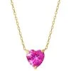 Best deal ✔️ Giani Bernini Pink Cubic Zirconia Heart Solitaire Pendant Necklace In Gold-Plated Sterling Silver, 15 + 2 Extender, Created For Macy's ✨