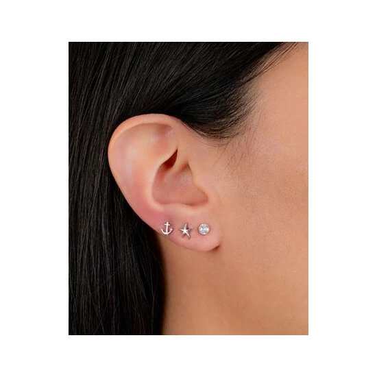 Discount ❤️ Giani Bernini 3-Pc. Set Cubic Zirconia Nautical-Themed Stud Earrings In Sterling Silver, Created For Macy's ✨ 2 Discount ❤️ Giani Bernini 3-Pc. Set Cubic Zirconia Nautical-Themed Stud Earrings In Sterling Silver, Created For Macy's ✨ - Image 2