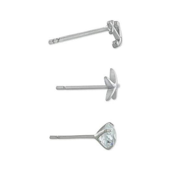 Discount ❤️ Giani Bernini 3-Pc. Set Cubic Zirconia Nautical-Themed Stud Earrings In Sterling Silver, Created For Macy's ✨ 3 Discount ❤️ Giani Bernini 3-Pc. Set Cubic Zirconia Nautical-Themed Stud Earrings In Sterling Silver, Created For Macy's ✨ - Image 3