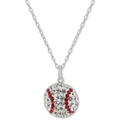 Coupon 🔔 Giani Bernini Crystal ⚾ Baseball 18 Pendant Necklace In Sterling Silver, Created For Macy's Multi 👏