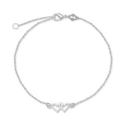 Brand new 👍 Giani Bernini Double-Heart Chain Ankle Bracelet In Sterling Silver ⌛