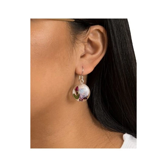 New 💯 Giani Bernini Medium Round Dried Flower Earrings In Sterling Silver. Available In Multi, Blue Or Purple ⌛ 3 New 💯 Giani Bernini Medium Round Dried Flower Earrings In Sterling Silver. Available In Multi, Blue Or Purple ⌛ - Image 3