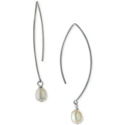 New ⌛ Giani Bernini Cultured Freshwater Pearl Threader Earrings In Sterling Silver (Also In Onyx), Created For Macy's ✔️