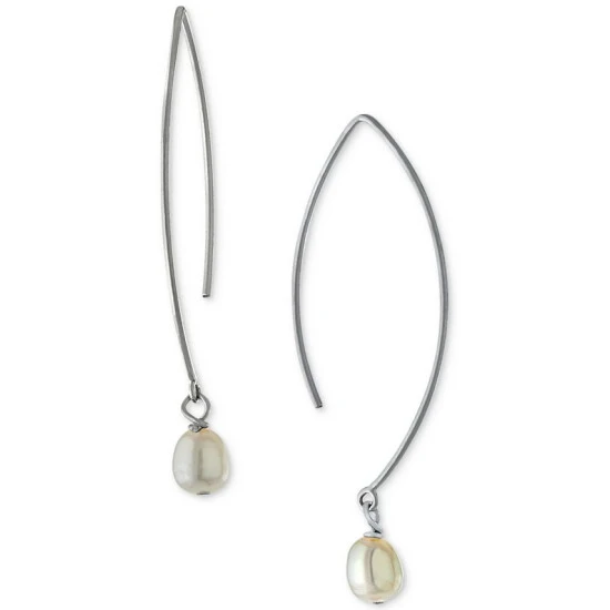 New ⌛ Giani Bernini Cultured Freshwater Pearl Threader Earrings In Sterling Silver (Also In Onyx), Created For Macy's ✔️ 1 New ⌛ Giani Bernini Cultured Freshwater Pearl Threader Earrings In Sterling Silver (Also In Onyx), Created For Macy's ✔️