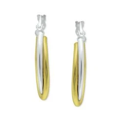 Deals 😍 Giani Bernini Small Two-Tone Overlap Hoop Earrings In Sterling Silver & 18k Gold-Plate, 0.78, Created For Macy's ❤️ -Giani Bernini Shop unnamed file 2554
