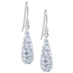 Top 10 โค๏ธ Giani Bernini Pave Crystal Teardrop Earrings In Sterling Silver. Available In Clear, Black, Blue, Multi, Purple Or Red ๐