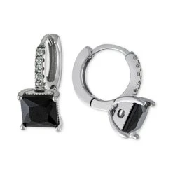 New ๐ Giani Bernini Cubic Zirconia Huggie Hoop Earrings In Sterling Silver, 0.5, Created For Macy's ๐