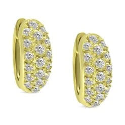 Hot Sale ⭐ Giani Bernini Cubic Zirconia Pavé Small Huggie Hoop Earrings In 18k Gold-Plated Sterling Silver, 1/2, Created For Macy's Gold Over Silver 🥰