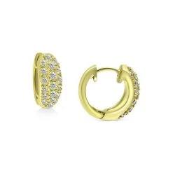 Hot Sale ⭐ Giani Bernini Cubic Zirconia Pavé Small Huggie Hoop Earrings In 18k Gold-Plated Sterling Silver, 1/2, Created For Macy's Gold Over Silver 🥰 -Giani Bernini Shop unnamed file 2584