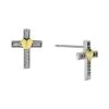 Best Sale 🛒 Giani Bernini Cubic Zirconia (1/5 Ct. T.w.) Heart Cross Stud Earrings In Sterling Silver 🔥