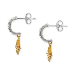 Outlet 🎁 Giani Bernini Cubic Zirconia Star Dangle C Hoop Earrings In Sterling Silver & Gold-Plate, Created For Macy's Two Tone 😉 -Giani Bernini Shop unnamed file 2604