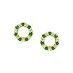 Budget 🥰 Giani Bernini Lab-Created Green Quartz & Cubic Zirconia Circle Stud Earrings In 18k Gold-Plated Sterling Silver, Created For Macy's 💯 -Giani Bernini Shop unnamed file 2607