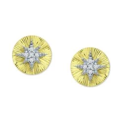 Outlet 🌟 Giani Bernini Cubic Zirconia Starburst Disc Stud Earrings, Created For Macy's Sterling Silver 💯
