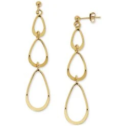 Promo 😉 Giani Bernini Graduated Teardrop Drop Earrings In 18k Gold-Plated Sterling Silver, Created For Macy's Gold Over Silver ⭐