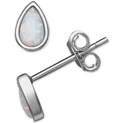 Discount 💯 Giani Bernini Lab-Created Opal Stud Earrings In Sterling Silver, Created For Macy's ⌛