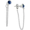 New 🤩 Giani Bernini Lapis Front & Back Chain Drop Earrings In Sterling Silver, Created For Macy's 🔔