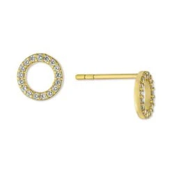 Coupon 🌟 Giani Bernini Cubic Zirconia Circle Stud Earrings In Gold-Plated Sterling Silver, Created For Macy's Yellow Gold 🤩
